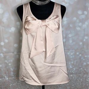 Silk beige blouse with bow size extra small